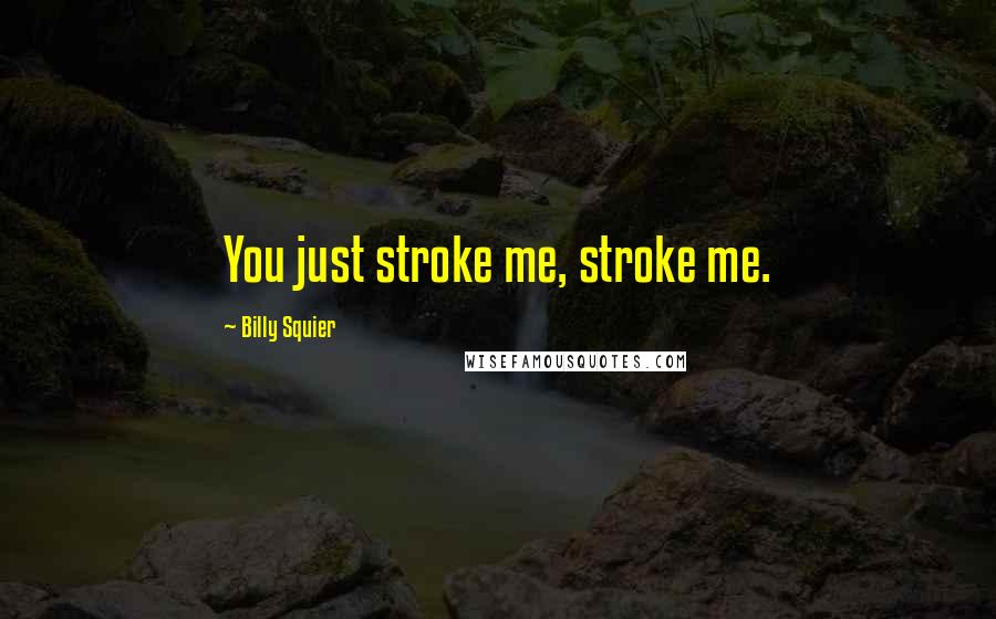 Billy Squier Quotes: You just stroke me, stroke me.