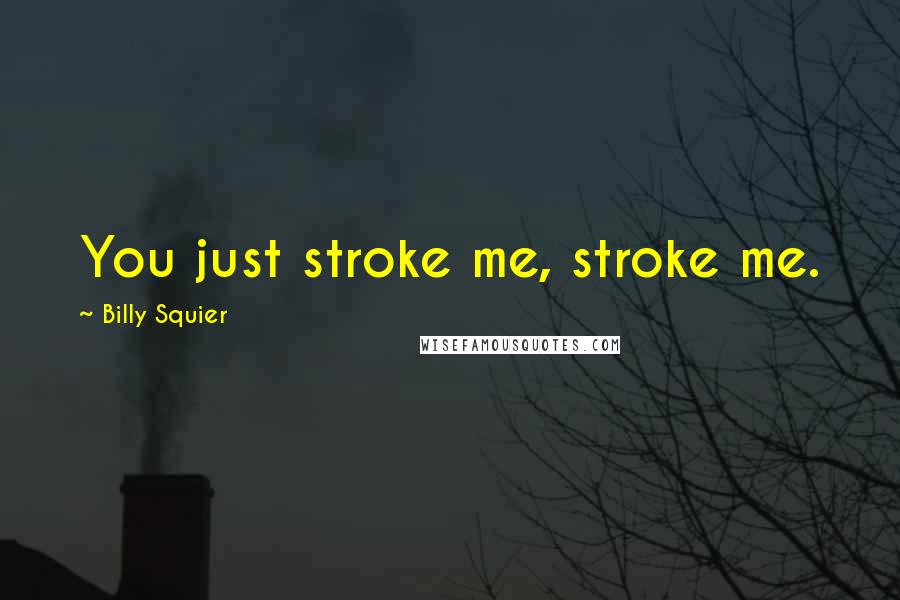 Billy Squier Quotes: You just stroke me, stroke me.