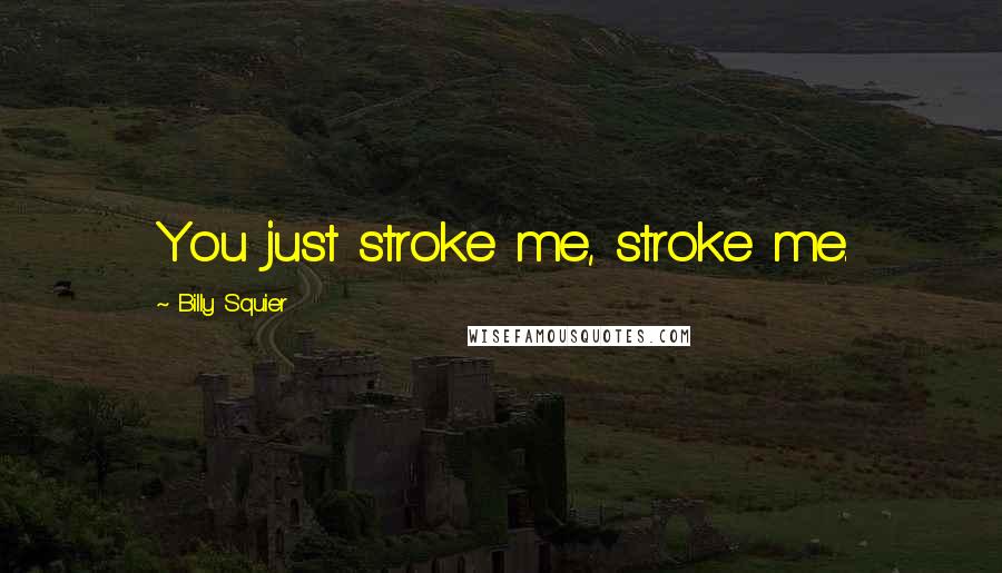 Billy Squier Quotes: You just stroke me, stroke me.