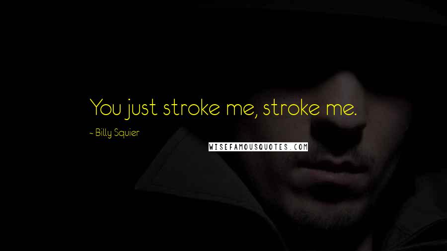 Billy Squier Quotes: You just stroke me, stroke me.