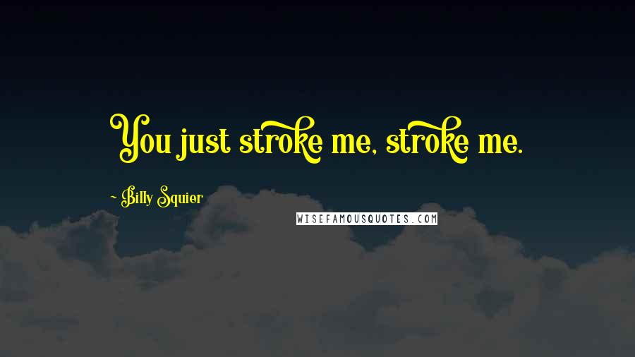 Billy Squier Quotes: You just stroke me, stroke me.