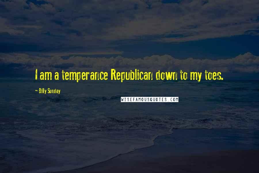 Billy Sunday Quotes: I am a temperance Republican down to my toes.