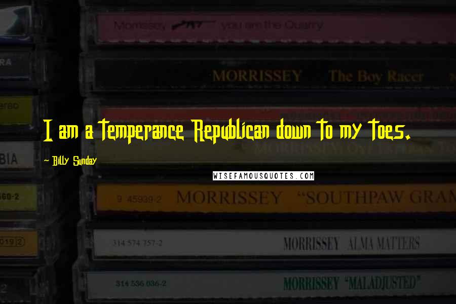 Billy Sunday Quotes: I am a temperance Republican down to my toes.