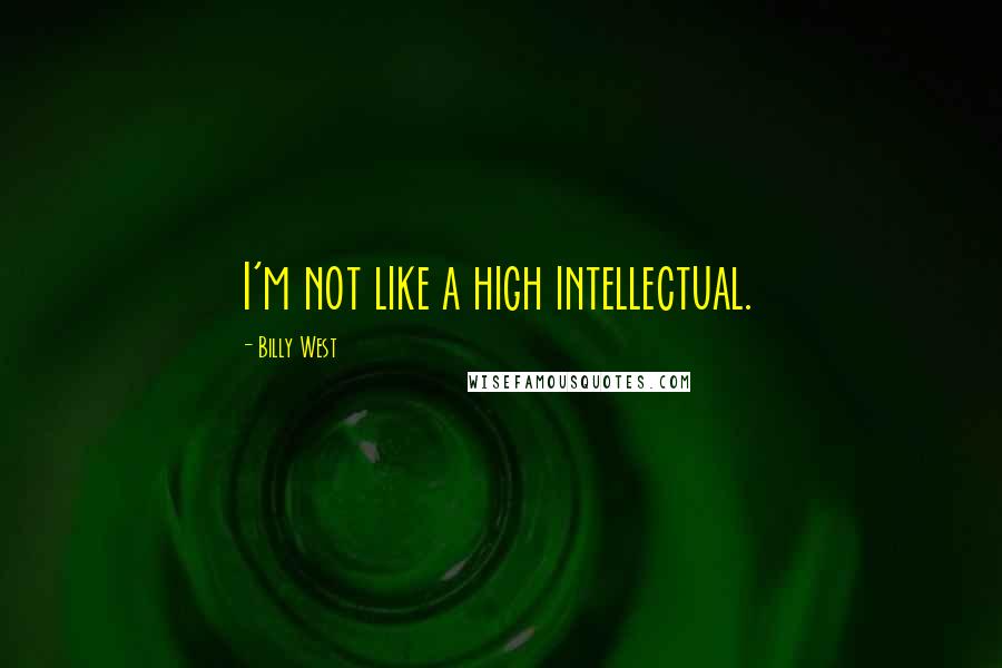 Billy West Quotes: I'm not like a high intellectual.