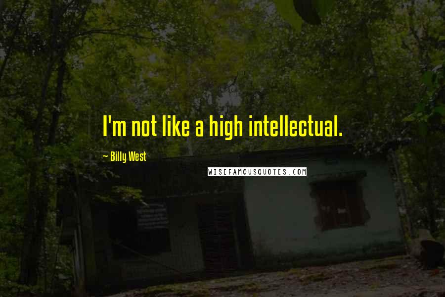 Billy West Quotes: I'm not like a high intellectual.