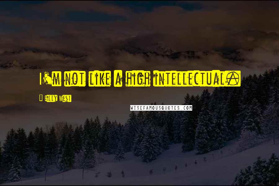 Billy West Quotes: I'm not like a high intellectual.