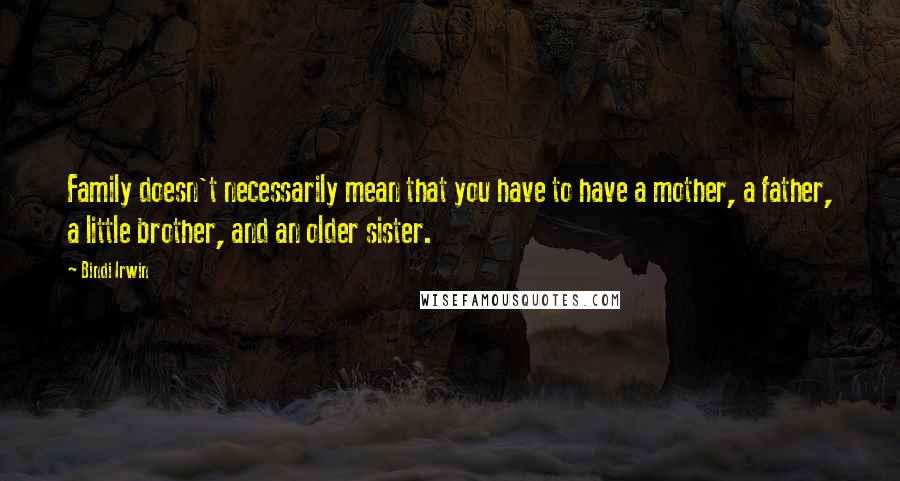 Bindi Irwin Quotes: Family doesn't necessarily mean that you have to have a mother, a father, a little brother, and an older sister.