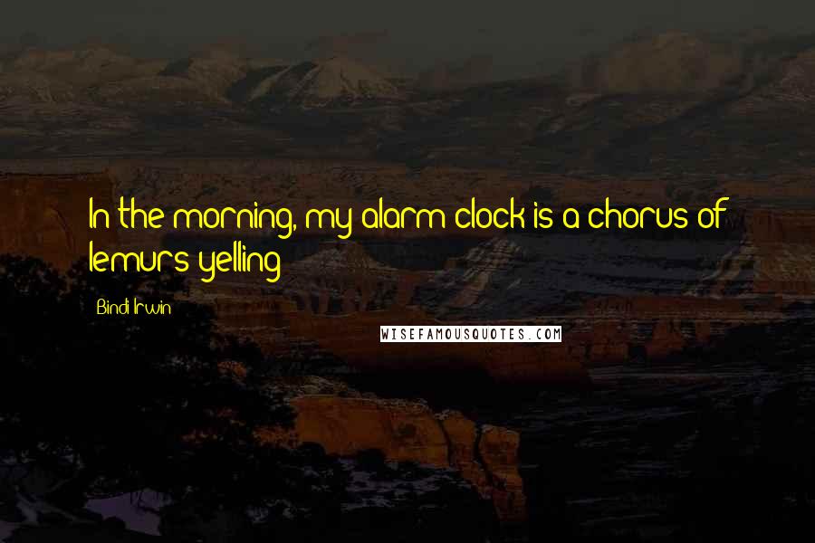 Bindi Irwin Quotes: In the morning, my alarm clock is a chorus of lemurs yelling!