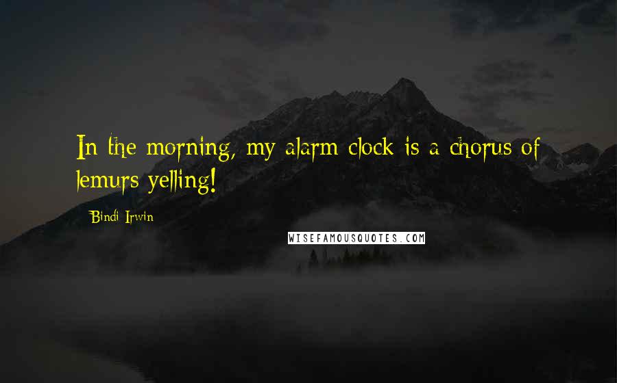 Bindi Irwin Quotes: In the morning, my alarm clock is a chorus of lemurs yelling!