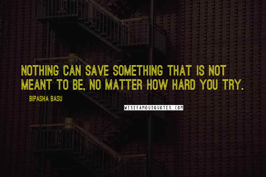 Bipasha Basu Quotes: Nothing can save something that is not meant to be, no matter how hard you try.