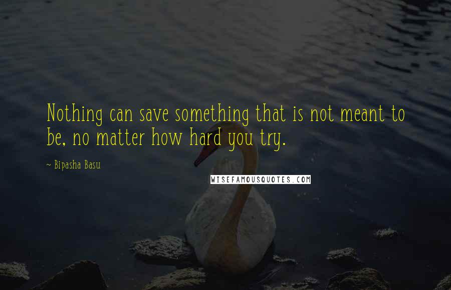 Bipasha Basu Quotes: Nothing can save something that is not meant to be, no matter how hard you try.