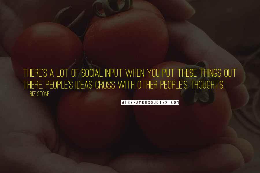 Biz Stone Quotes: There's a lot of social input when you put these things out there. People's ideas cross with other people's thoughts.