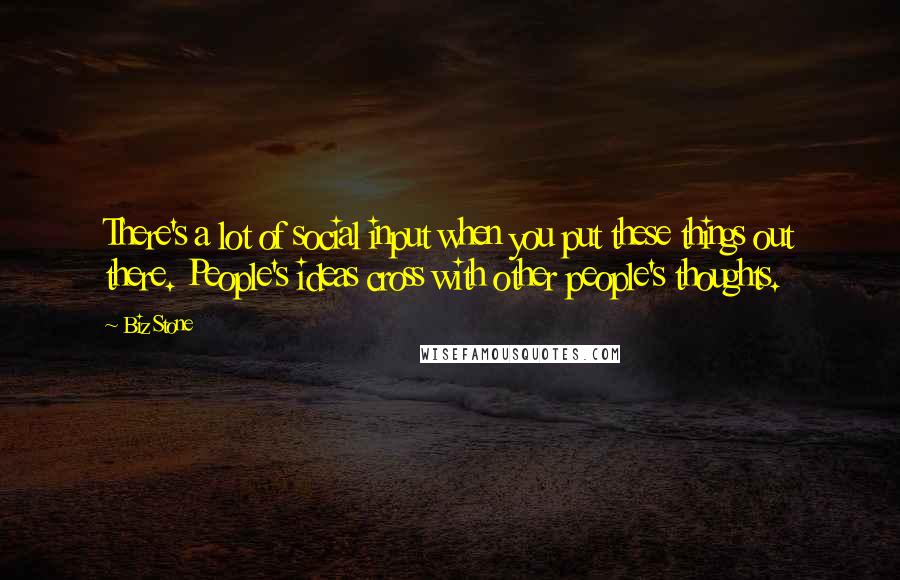 Biz Stone Quotes: There's a lot of social input when you put these things out there. People's ideas cross with other people's thoughts.