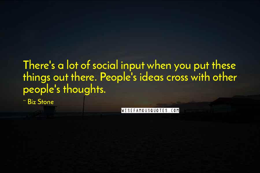 Biz Stone Quotes: There's a lot of social input when you put these things out there. People's ideas cross with other people's thoughts.