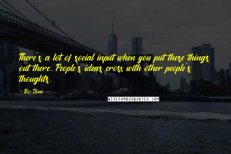 Biz Stone Quotes: There's a lot of social input when you put these things out there. People's ideas cross with other people's thoughts.