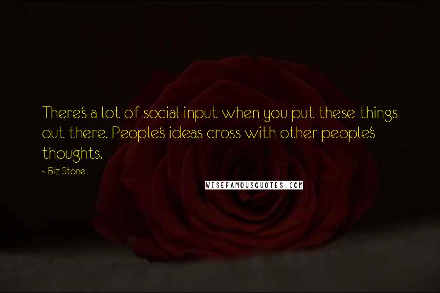 Biz Stone Quotes: There's a lot of social input when you put these things out there. People's ideas cross with other people's thoughts.