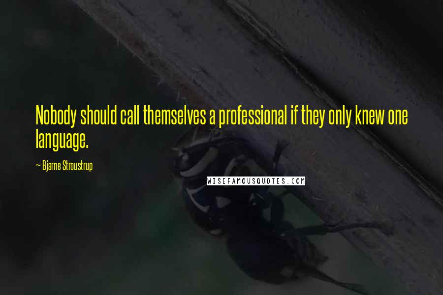 Bjarne Stroustrup Quotes: Nobody should call themselves a professional if they only knew one language.