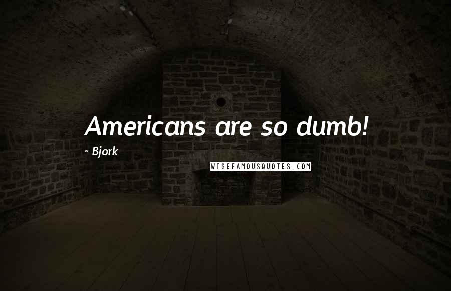 Bjork Quotes: Americans are so dumb!