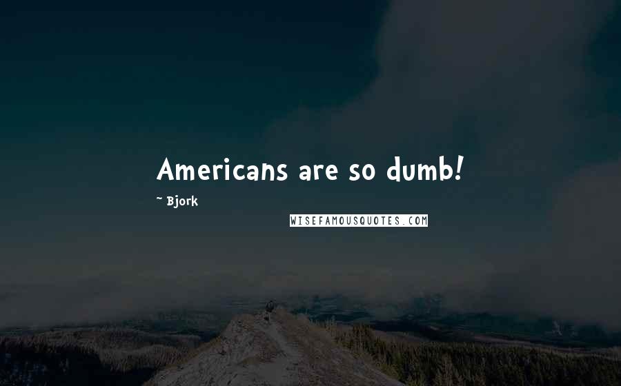 Bjork Quotes: Americans are so dumb!