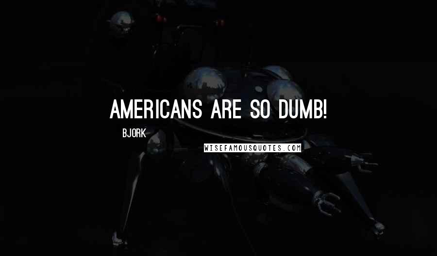 Bjork Quotes: Americans are so dumb!