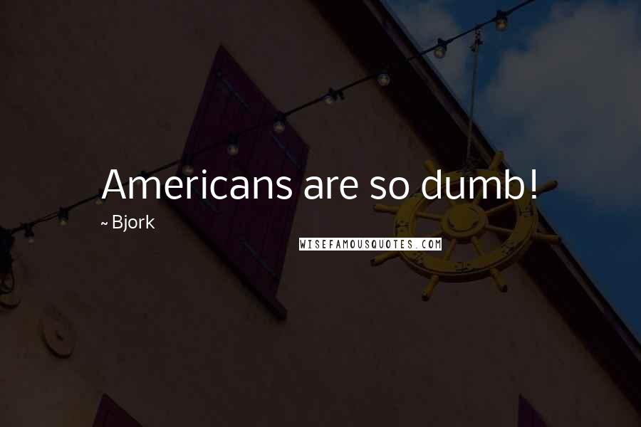 Bjork Quotes: Americans are so dumb!