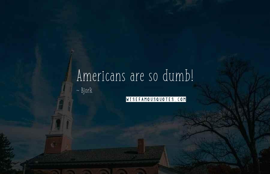 Bjork Quotes: Americans are so dumb!