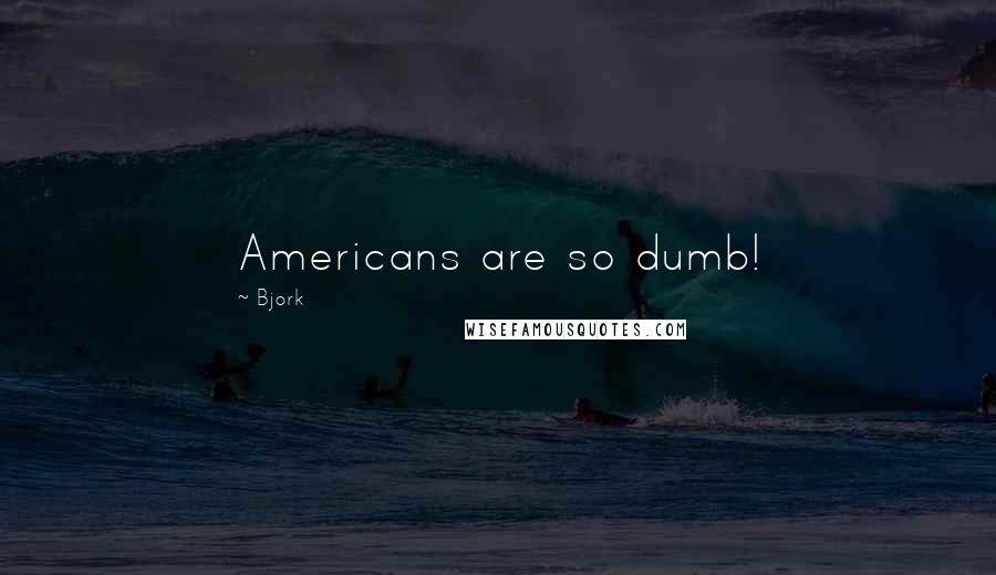 Bjork Quotes: Americans are so dumb!