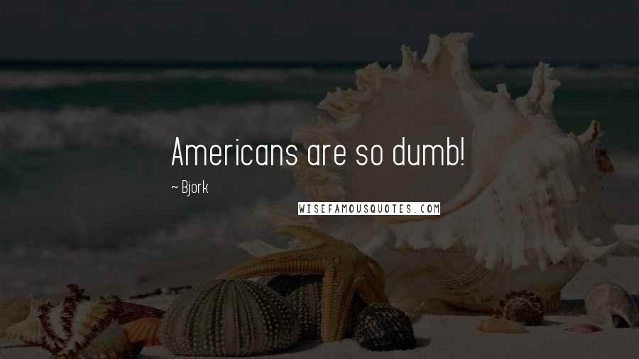 Bjork Quotes: Americans are so dumb!