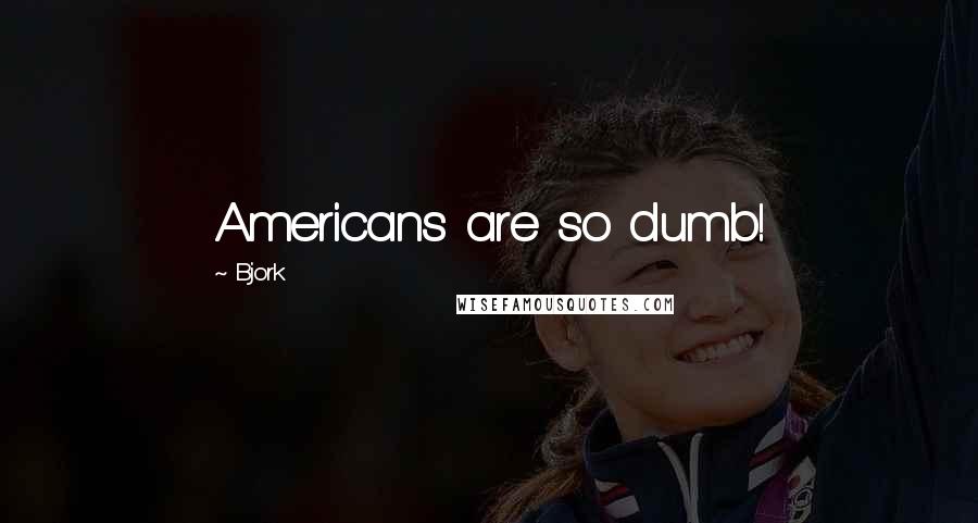 Bjork Quotes: Americans are so dumb!