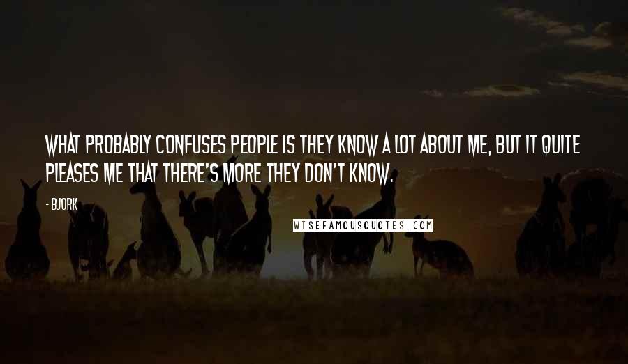 Bjork Quotes: What probably confuses people is they know a lot about me, but it quite pleases me that there's more they don't know.