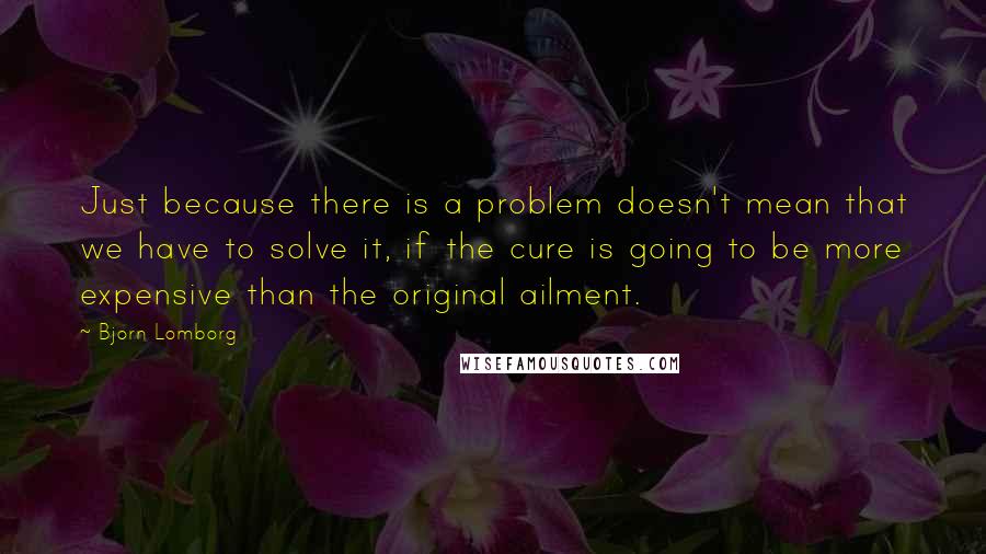 Bjorn Lomborg Quotes: Just because there is a problem doesn't mean that we have to solve it, if the cure is going to be more expensive than the original ailment.