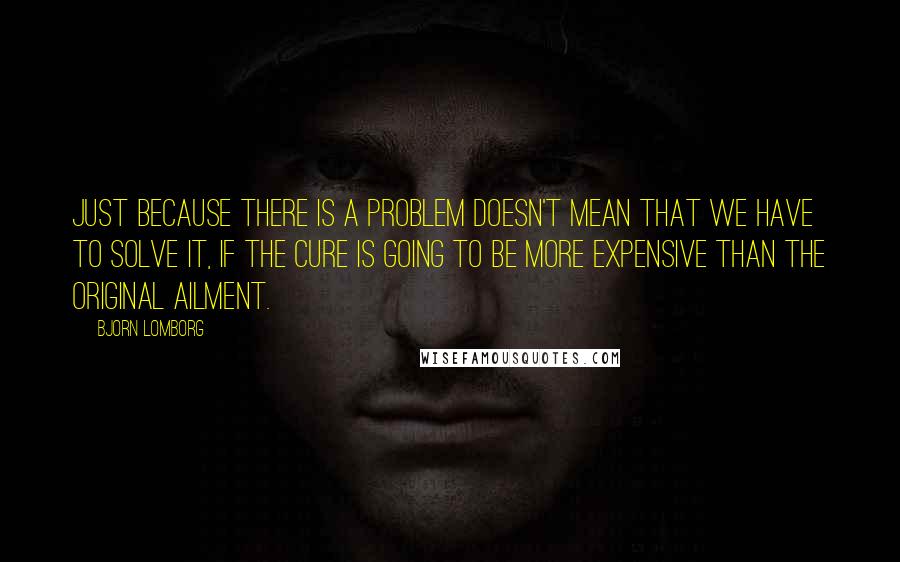Bjorn Lomborg Quotes: Just because there is a problem doesn't mean that we have to solve it, if the cure is going to be more expensive than the original ailment.