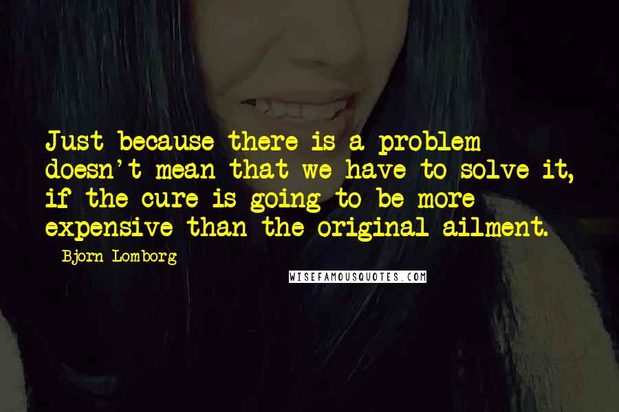 Bjorn Lomborg Quotes: Just because there is a problem doesn't mean that we have to solve it, if the cure is going to be more expensive than the original ailment.
