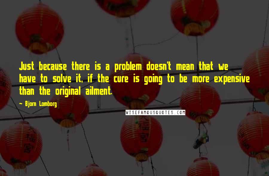 Bjorn Lomborg Quotes: Just because there is a problem doesn't mean that we have to solve it, if the cure is going to be more expensive than the original ailment.