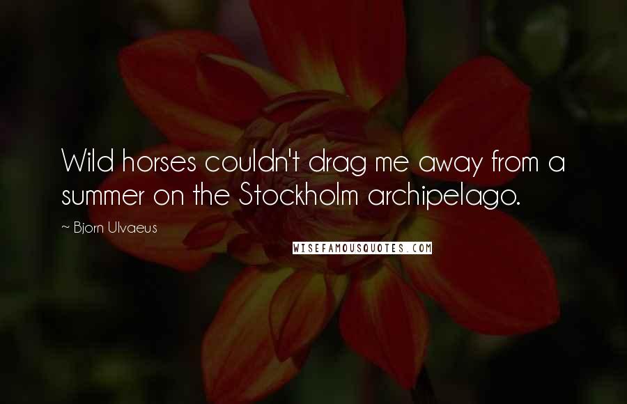 Bjorn Ulvaeus Quotes: Wild horses couldn't drag me away from a summer on the Stockholm archipelago.