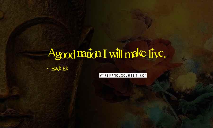 Black Elk Quotes: A good nation I will make live.