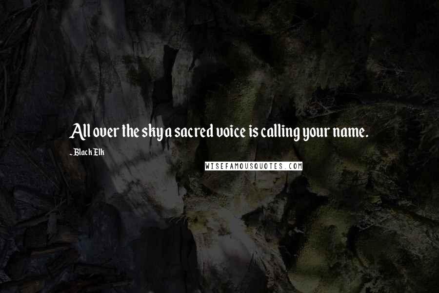 Black Elk Quotes: All over the sky a sacred voice is calling your name.