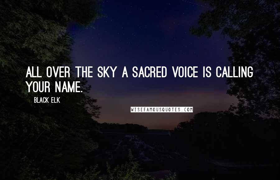 Black Elk Quotes: All over the sky a sacred voice is calling your name.