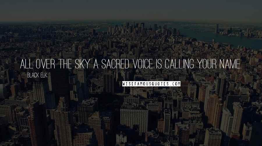 Black Elk Quotes: All over the sky a sacred voice is calling your name.