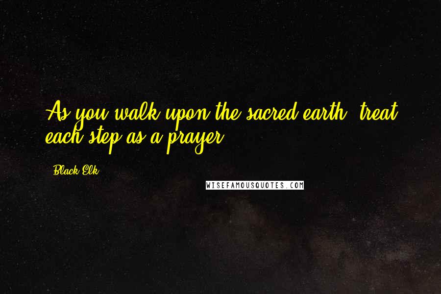 Black Elk Quotes: As you walk upon the sacred earth, treat each step as a prayer.