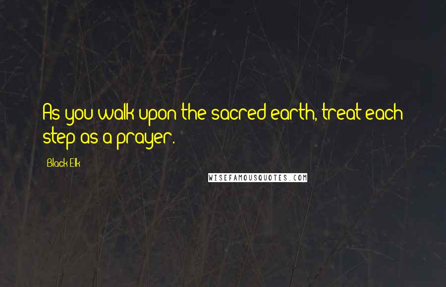 Black Elk Quotes: As you walk upon the sacred earth, treat each step as a prayer.