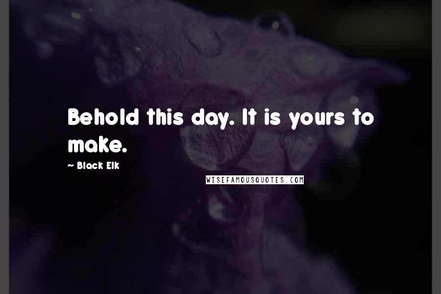 Black Elk Quotes: Behold this day. It is yours to make.