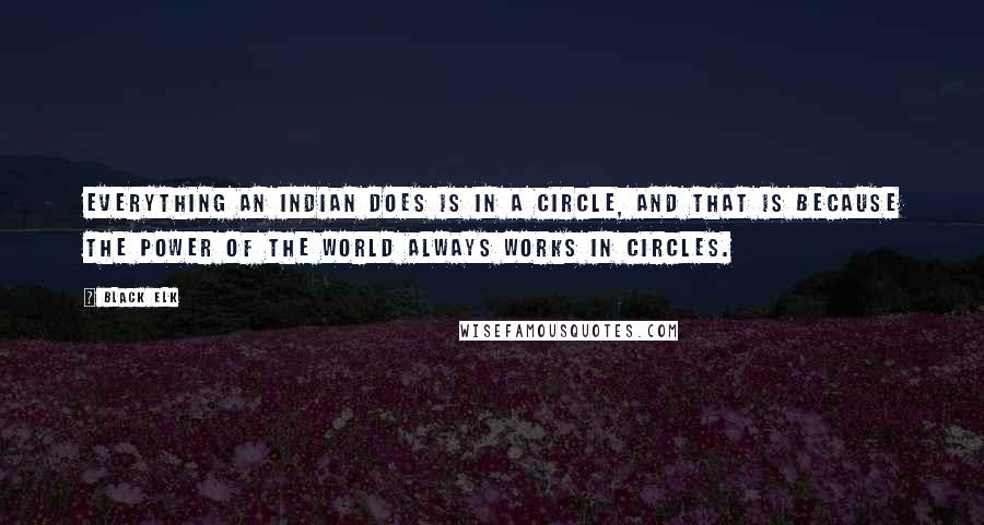 Black Elk Quotes: Everything an Indian does is in a circle, and that is because the power of the world always works in circles.