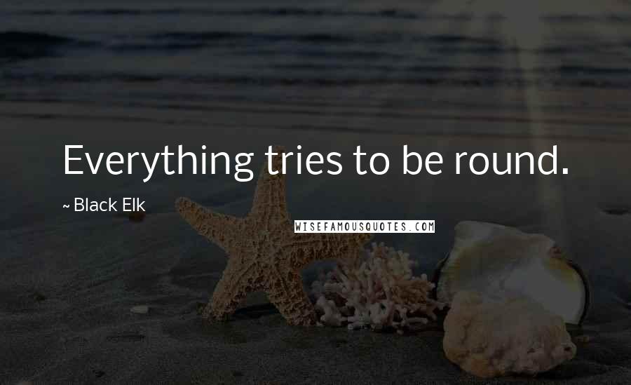 Black Elk Quotes: Everything tries to be round.