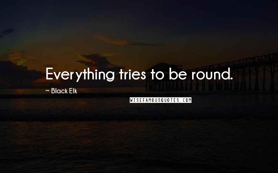 Black Elk Quotes: Everything tries to be round.