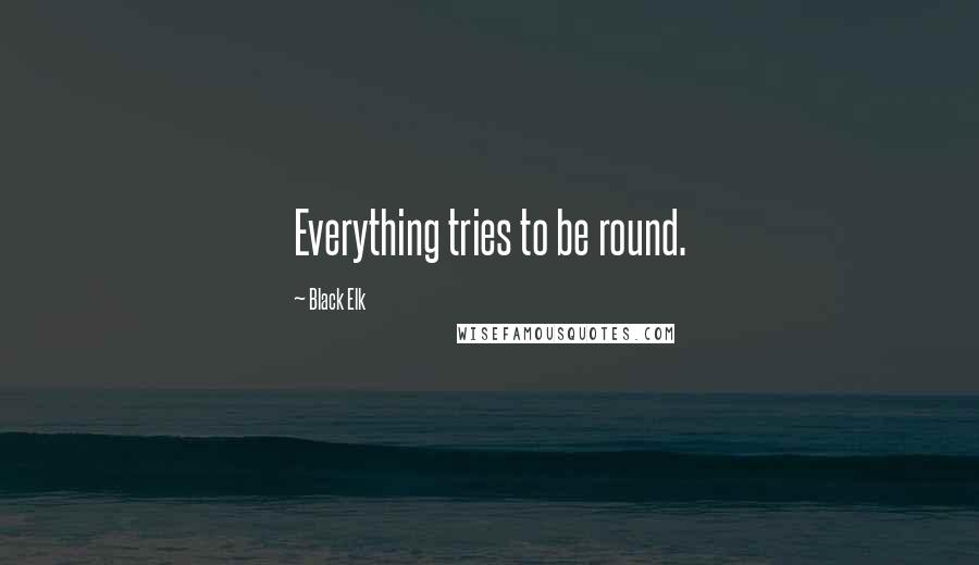 Black Elk Quotes: Everything tries to be round.