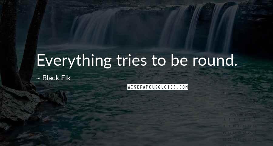 Black Elk Quotes: Everything tries to be round.