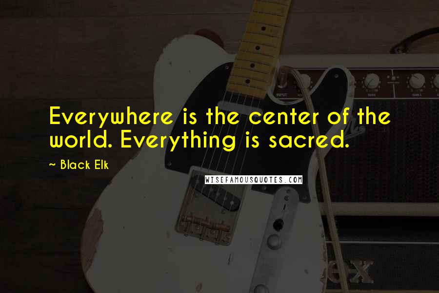 Black Elk Quotes: Everywhere is the center of the world. Everything is sacred.