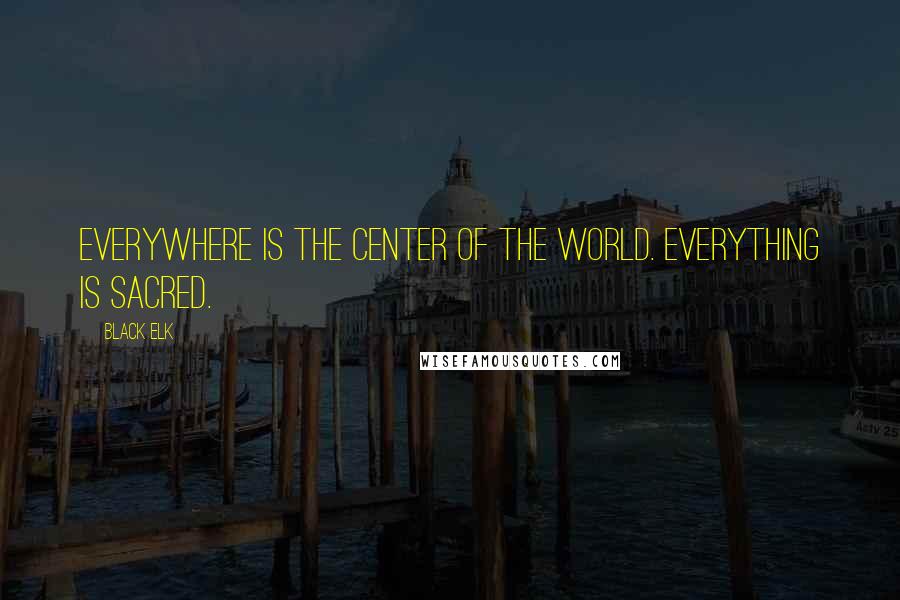 Black Elk Quotes: Everywhere is the center of the world. Everything is sacred.
