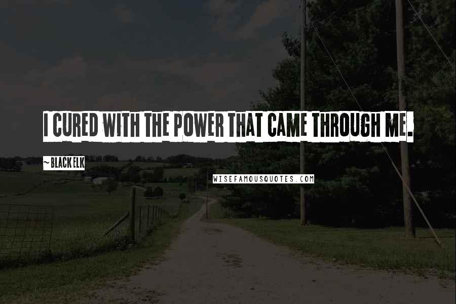 Black Elk Quotes: I cured with the power that came through me.